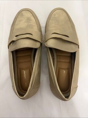 Women’s Metallic Gold Slip-On Loafers